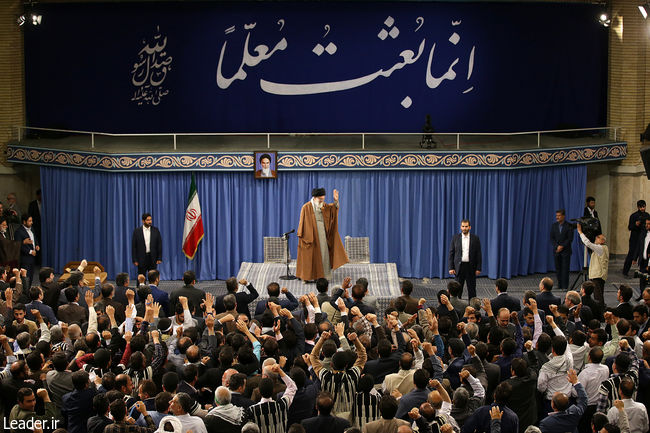 Ayatollah Khameneis meets with a group of teachers from across Iran