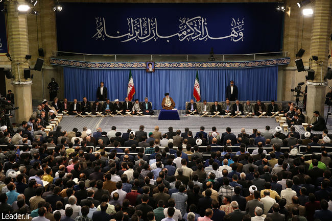 Ayatollah Khamenei meets with a group of Quran reciters