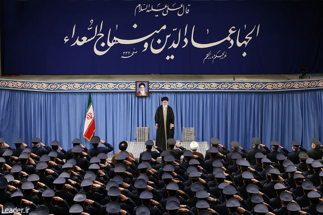 Ayatollah Khamenei meets with a group of Air Force commanders and officers