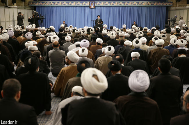 Ayatollah Khamenei at his Dars-Kharij-Fiqh (Higher Islamic Studies)