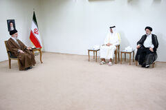 The Leader met with the Emir of Qatar and his accompanying delegation: