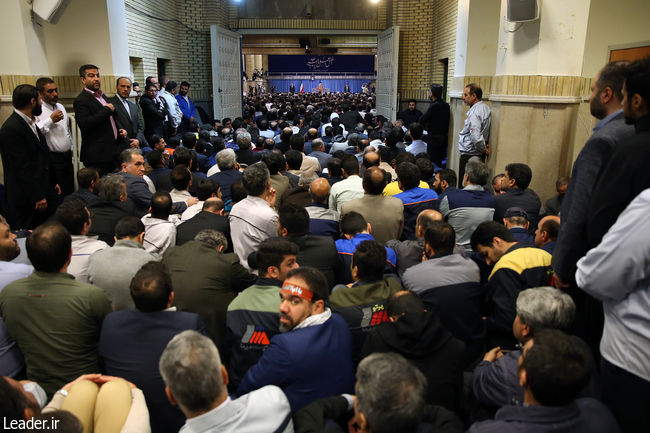 Ayatollah Khamenei meets with a group of laborers from across Iran