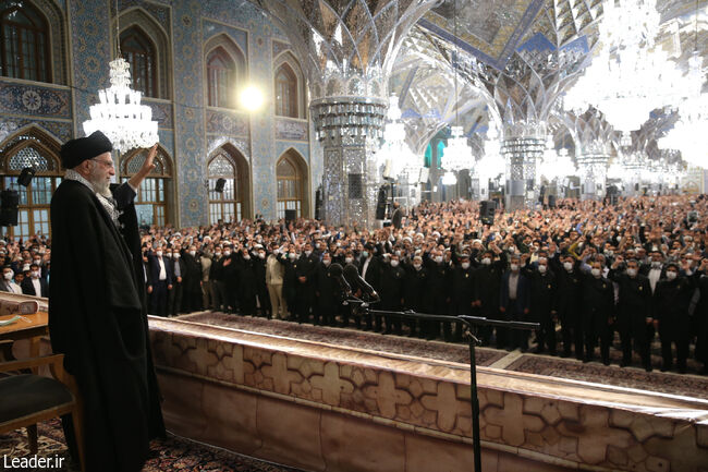 he New Year's speech at the gathering of pilgrims and neighbors of the holy shrine of Imam Reza (a.s)