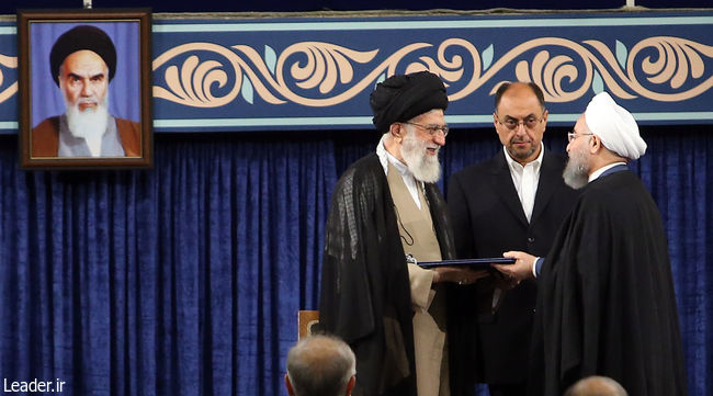 Ayatollah Khamenei endorses presidency of Hassan Rouhani in an official ceremony in Tehran.